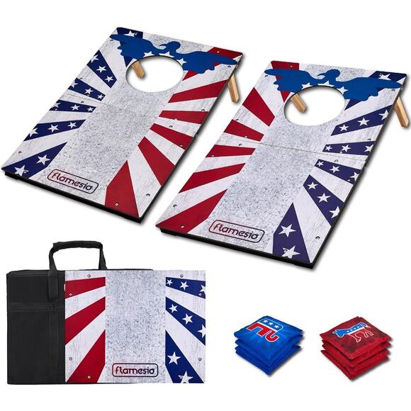 Flamesio Other - Portable Cornhole Board Set 2x1.3ft | 24"x16": Cornhole Set Outdoor Backyard Cor